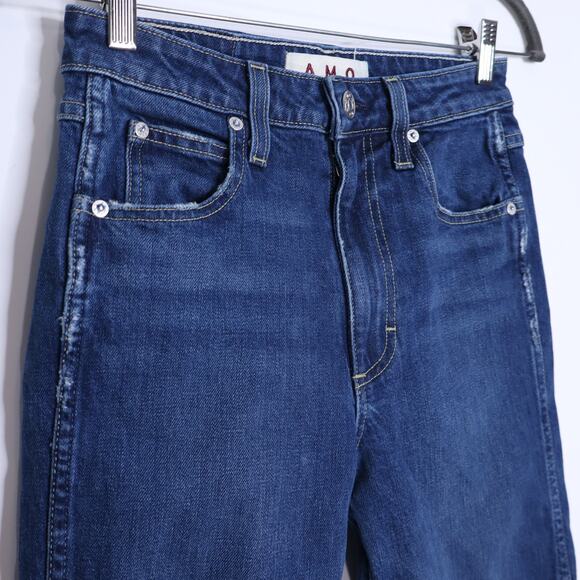 AMO Denim Chloe Crop High Rise Jean Affection Blue Straight Fit Women's 27 - Picture 5 of 12